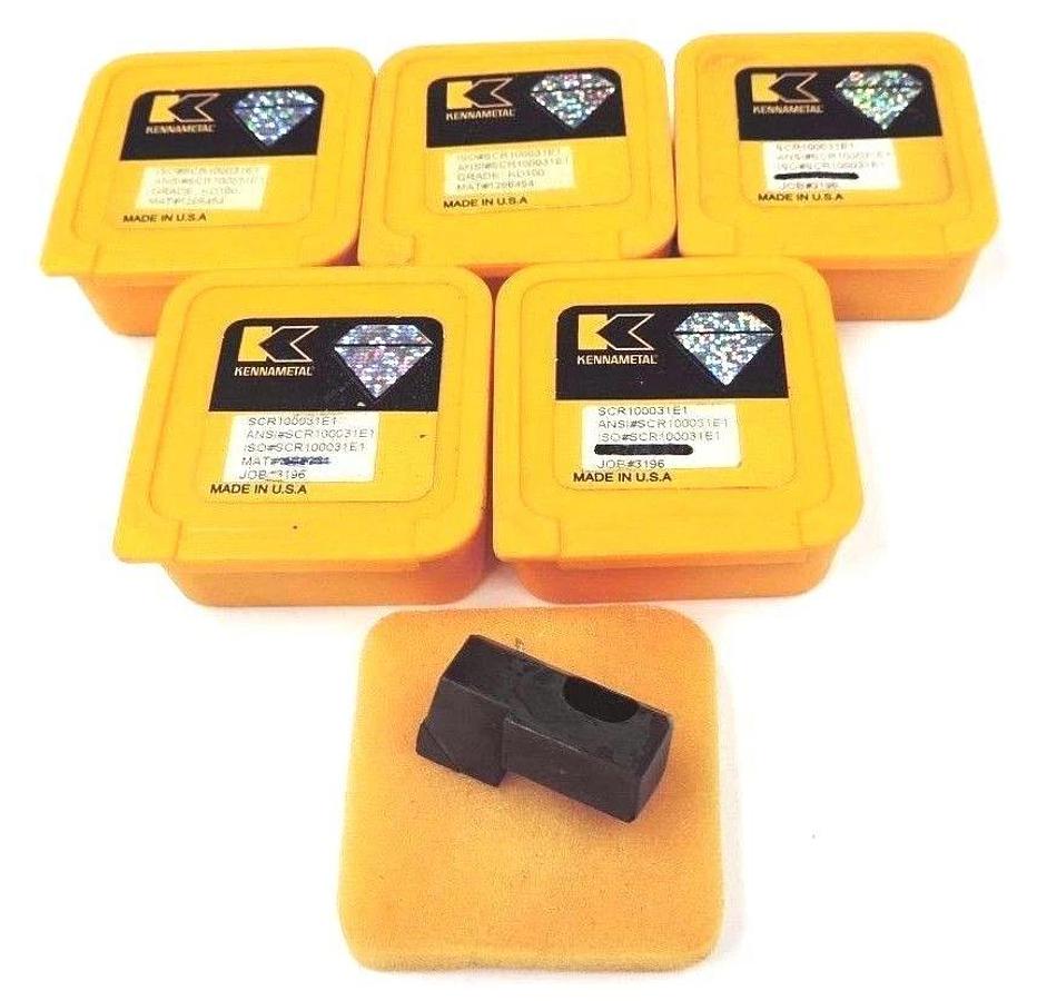 Used LOT OF 5 NEW KENNAMETAL SCR100031E1 INSERTS