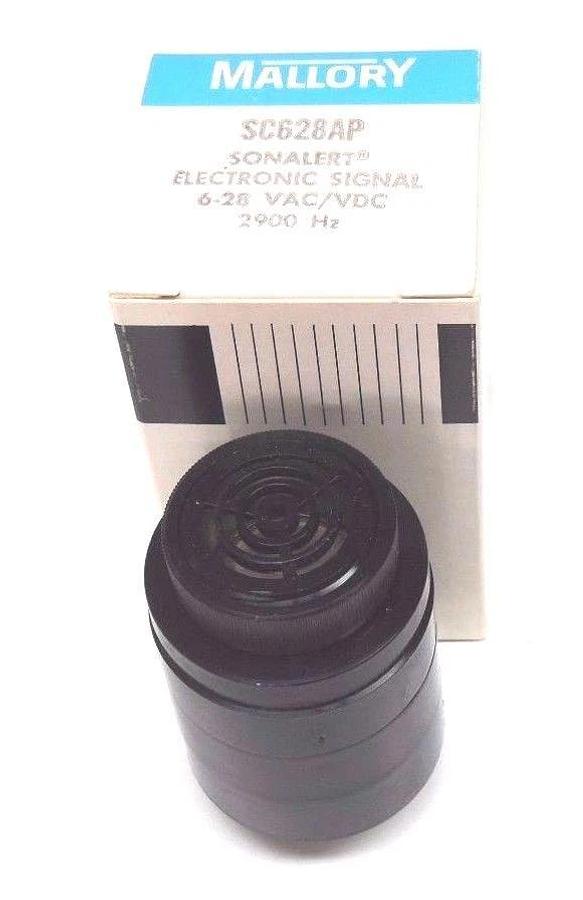 Used LOT OF 2 NIB MALLORY SC628AP SONALERT ELECTRONIC SIGNAL 6-28 VAC/VDC, 2900 HZ