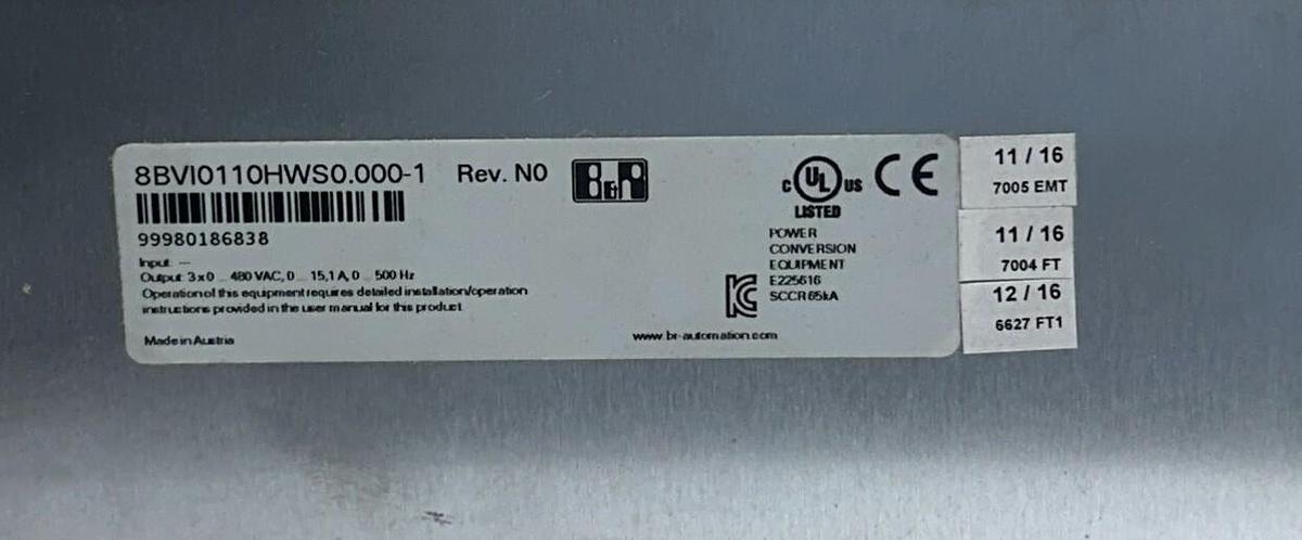 Used B&R 8BVI0110HWS0.000-1 ACOPOSmulti Inverter Module 15.1A 8BVI0110HWS00001 NSNP