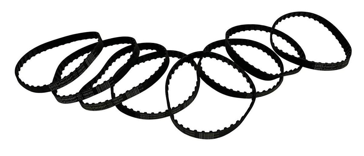 Used 8 GATES 150L050 PowerGrip Timing Belts 1/2'' WIDE / 15'' LONG OEM BLACK NSNP