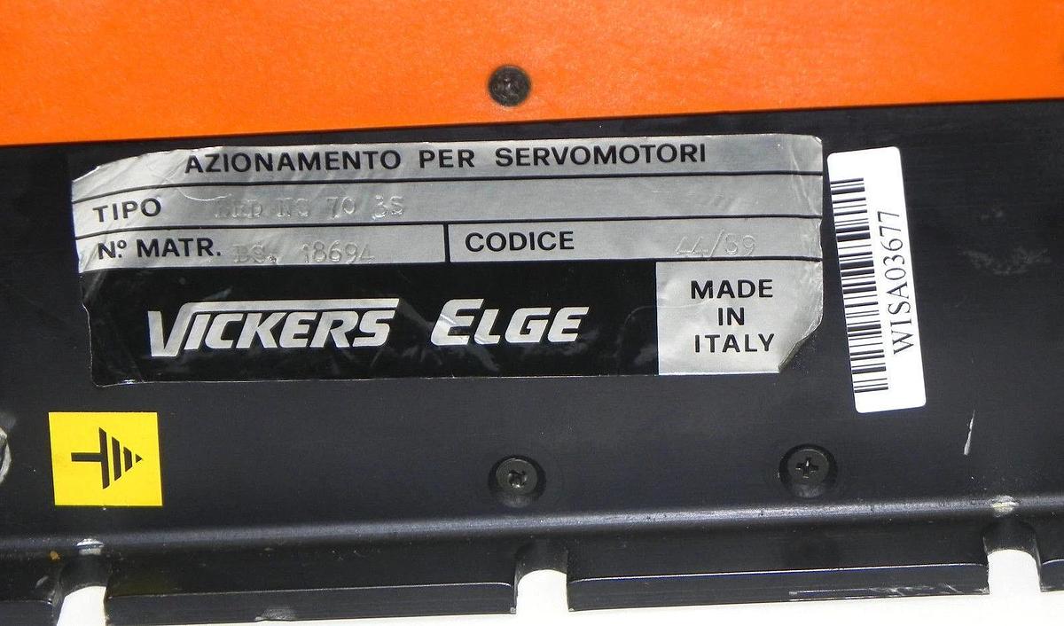 Used VICKERS ELGE BRD-NS BRUSHLESS SERVO DRIVE TIPO BRDNS703S