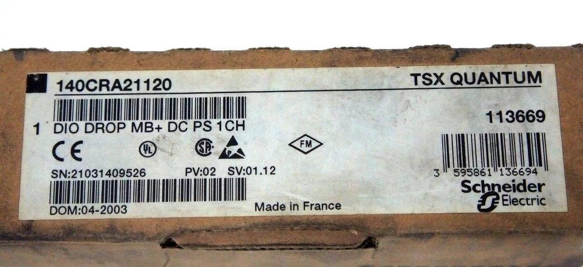 Used NIB SCHNEIDER MODICON 140CRA21120 DIO DROP MB+ DC PS 1CH MODULE 140-CRA-211-20