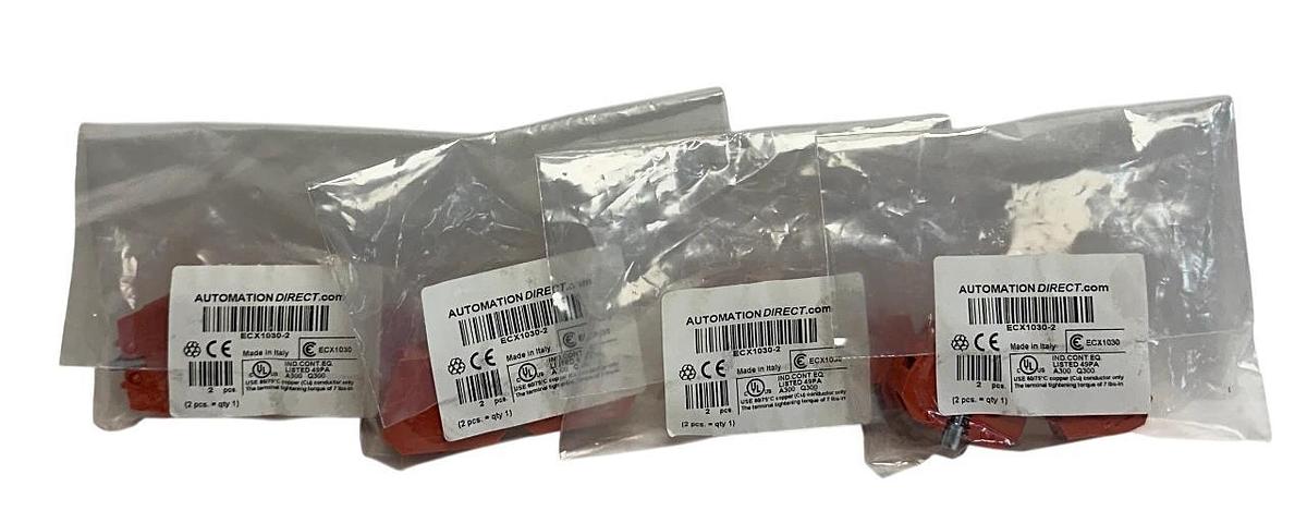Used 4 AUTOMATIONDIRECT ECX1030-2 / ECX10302 PUSHBUTTON CONTACT BLOCKS 22mm RED NSFS