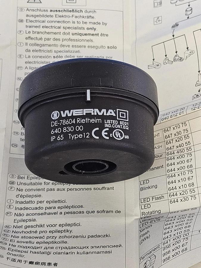 Used NIB WERMA 640.830.00 TUBE MOUNT TERMINAL ELEMENT 64083000