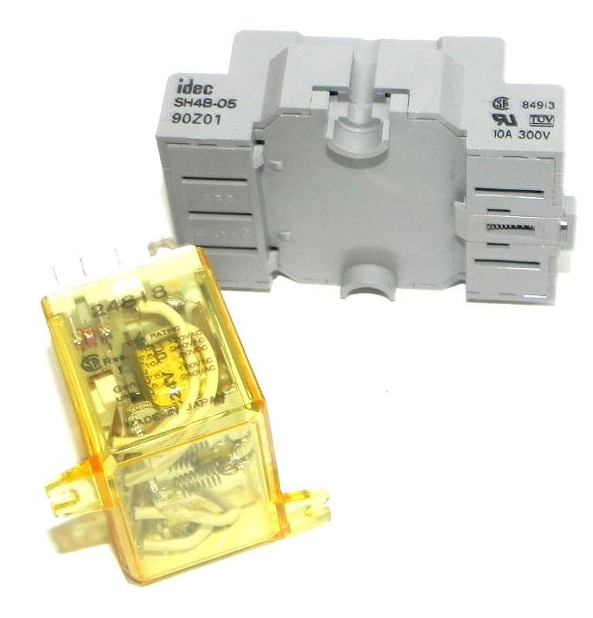 Used IDEC SH4B-05 RELAY SOCKET WITH RH4B-UT-DC24V RELAY RH4BUTDC24V