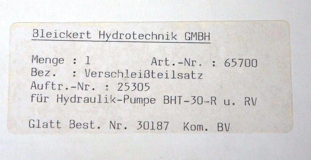 Used NIB BLEICKERT HYDROTECHNIK GMBH FILTER REPLACEMENT KIT RE8CV1 FILTER