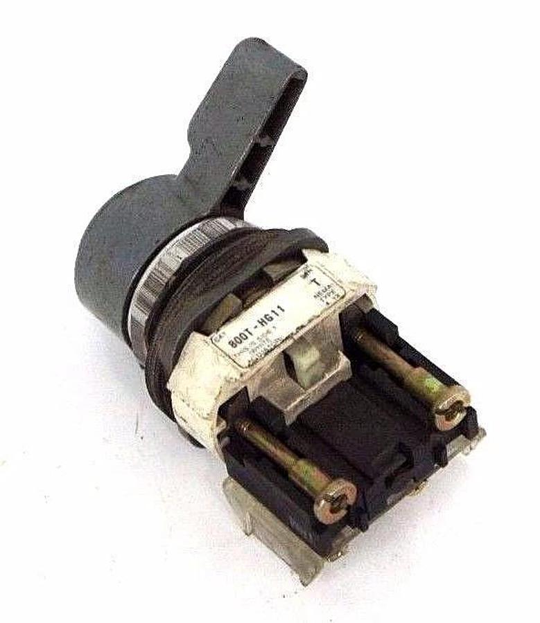 Used LOT OF 2 ALLEN BRADLEY 800T-HG11 SELECTOR SWITCHES SER. T, 2 POSITION, 800THG11