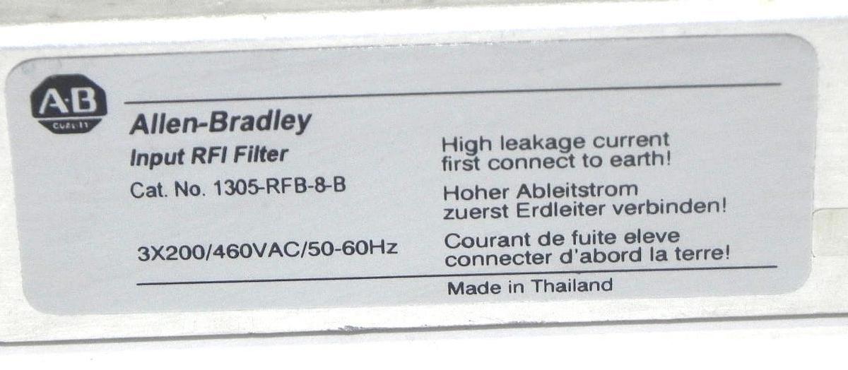 Used ALLEN BRADLEY 1305-RFB-8-B INPUT RFI FILTER 1305RFB8B 3X200/460VAC/50-60Hz