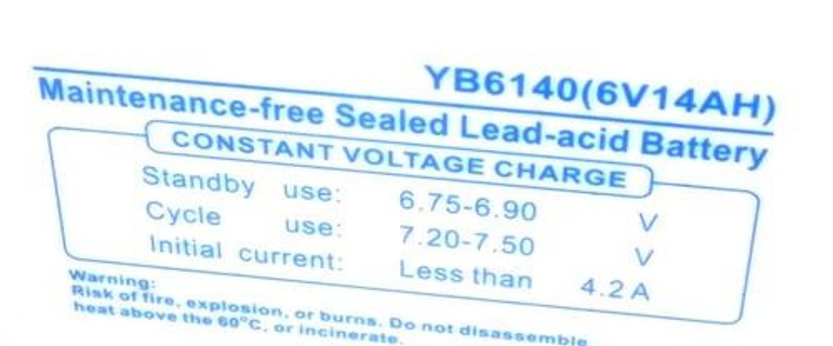 Used LOT OF 4 SEALED LEAD-ACID BATTERIES YB6140(6V14AH)