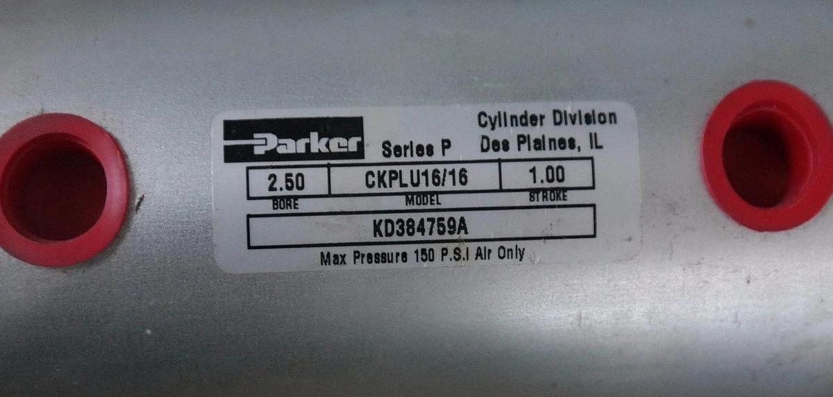 PARKER CKPLU16/16 PNEUMATIC CYLINDER 1" STROKE 2.5" BORE KD384759A, 2620400003
