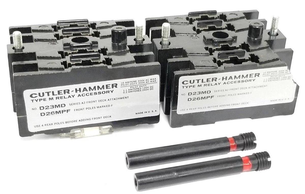 Used LOT OF 2 CUTLER HAMMER D23MD10 RELAY ACCESSORY FRONT DECKS