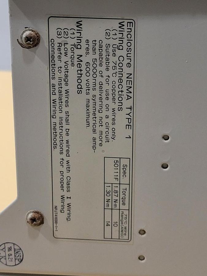 Used OMRON CIMR-G3U5011 SYSDRIVE 3G3IV INVERTER 3-PHASE AMPS: 21 W/ JVOP-100