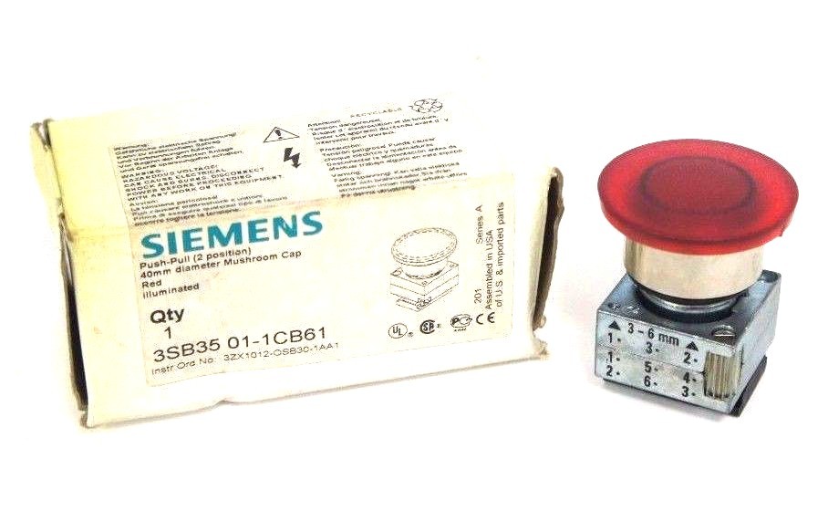 Used NIB SIEMENS 3SB35-01-1CB61 ILLUMINATED PUSH BUTTON RED 3SB35011CB61