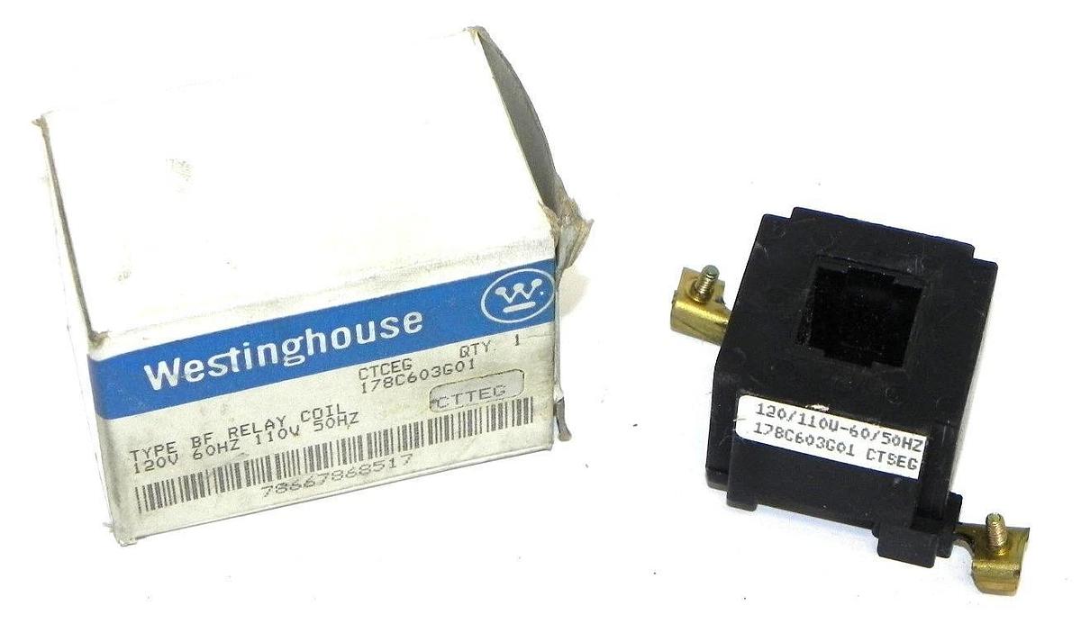 Used NIB WESTINGHOUSE 178C603G01 TYPE BF RELAY COIL 178C603G01 120V 60HZ 110V 50HZ