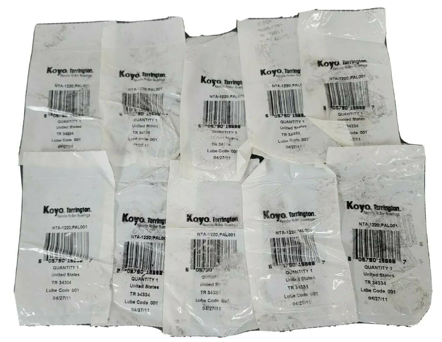 LOT OF 10 NEW KOYO TORRINGTON NTA-1220 PAL001 NEEDLE ROLLER THRUST BEARINGS