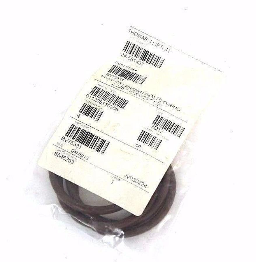 Used 4 NEW THOMAS J LIPTON BV75331 DESC: -331 BOWN FKM 75 O-RING 2.225'' ID X 0.21''