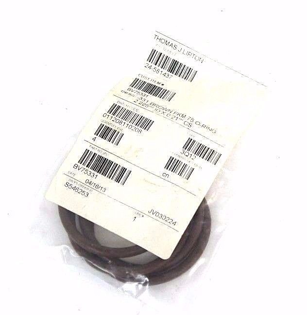 Used 4 NEW THOMAS J LIPTON BV75331 DESC: -331 BOWN FKM 75 O-RING 2.225'' ID X 0.21''