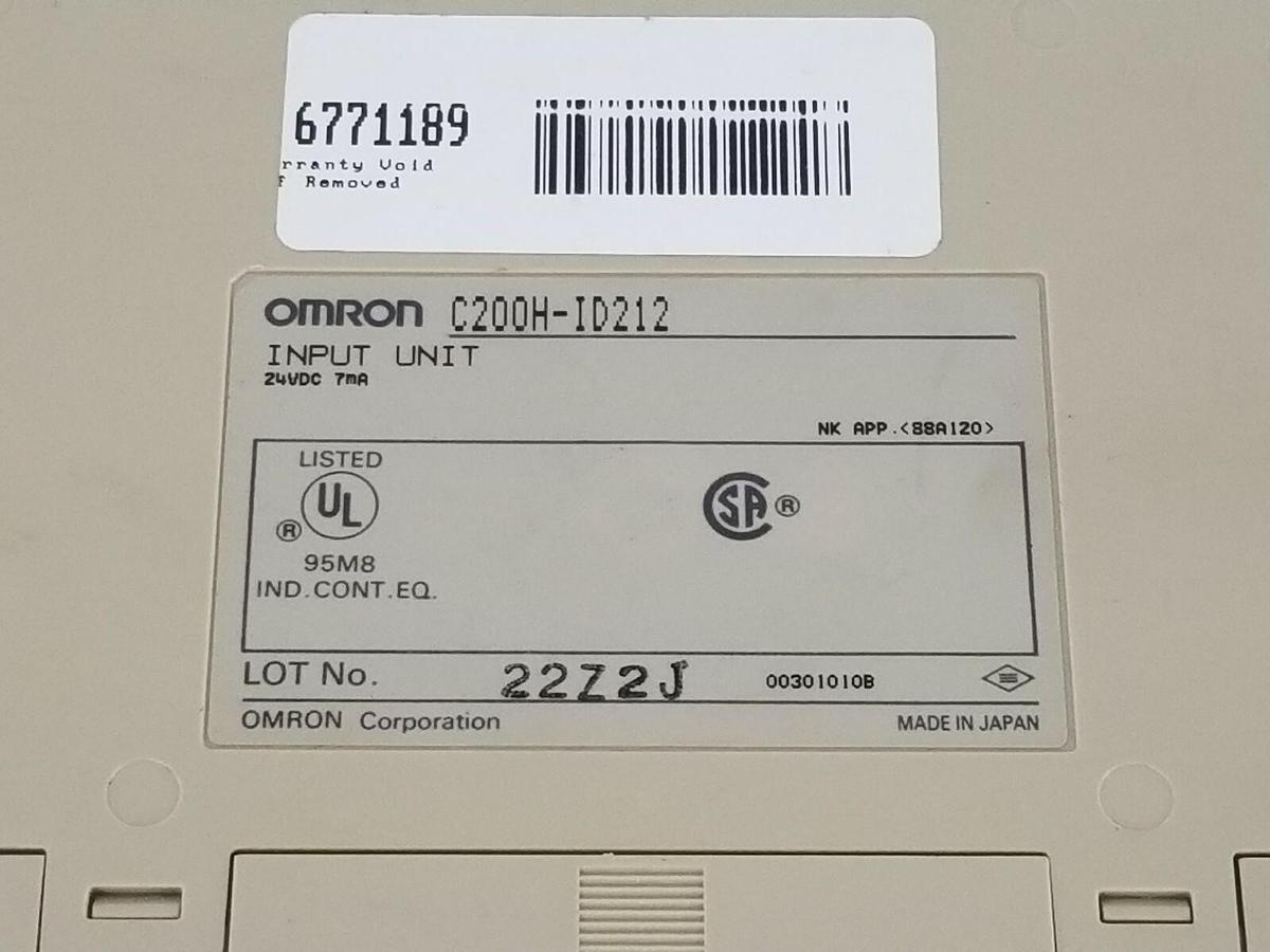 Used OMRON C200H-ID212 INPUT MODULE 24VDC, 7mA, C200HID212