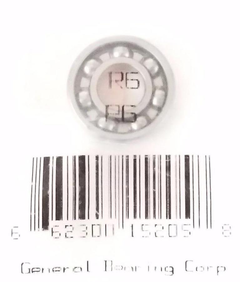 Used NEW GENERAL BEARING CORP. R6 BEARING OPEN 3/8IN ID 7/8IN OD 9/32IN WIDE