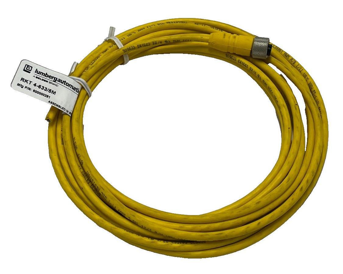 Used LUMBERG RKT 4-633/5M M12 Female Straight 4Pin Sensor Cable Cordset 5 Meters NSNP