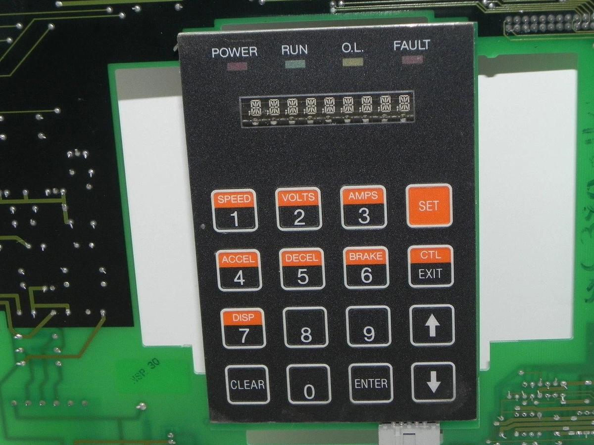 Used VEE-ARC 404-098 PC BOARD CONTROL BOARD W/KEYPAD 404098 REV. F
