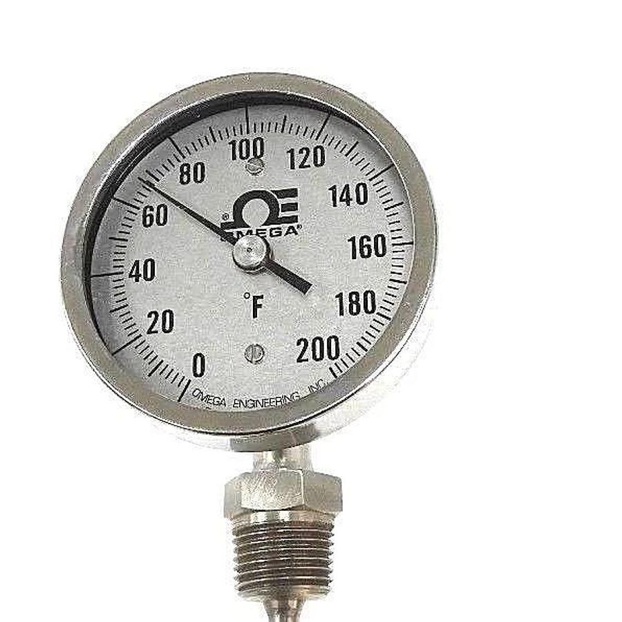 Used NIB OMEGA XR-0-200F-6-1/2 DIALTEMP BI-METAL THERMOMETERS, 0 TO 200F, 6" STEM