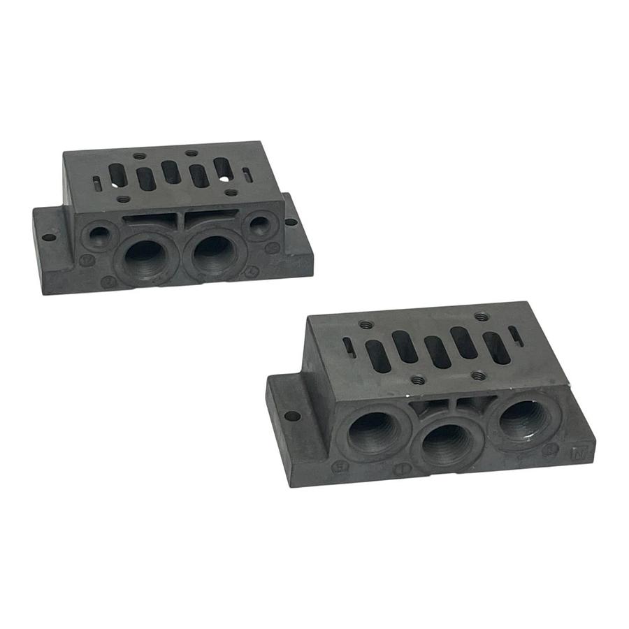 Lot of 2 Rexroth R432015307 Pneumatic Manifold Valve Base Block Aventics ISO2 1/