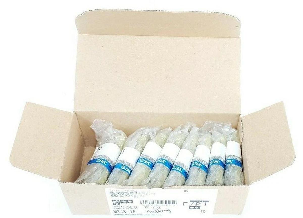 Used LOT OF 8 NEW SMC MXJ8-15 PRECISION AIR SLIDE TABLE CYLINDERS MXJ815