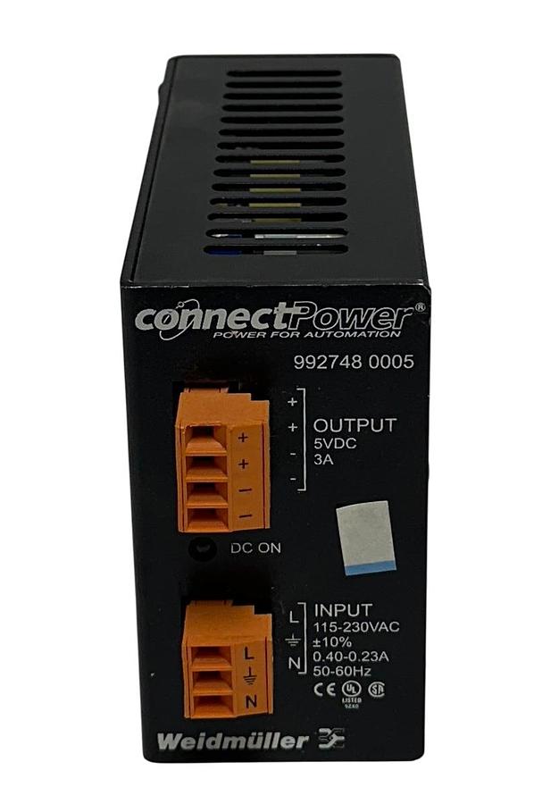 Used WEIDMULLER 992748 0005 / 9927480005 CONNECTPOWER POWER SUPPLY 5VDC OUTPUT USNP