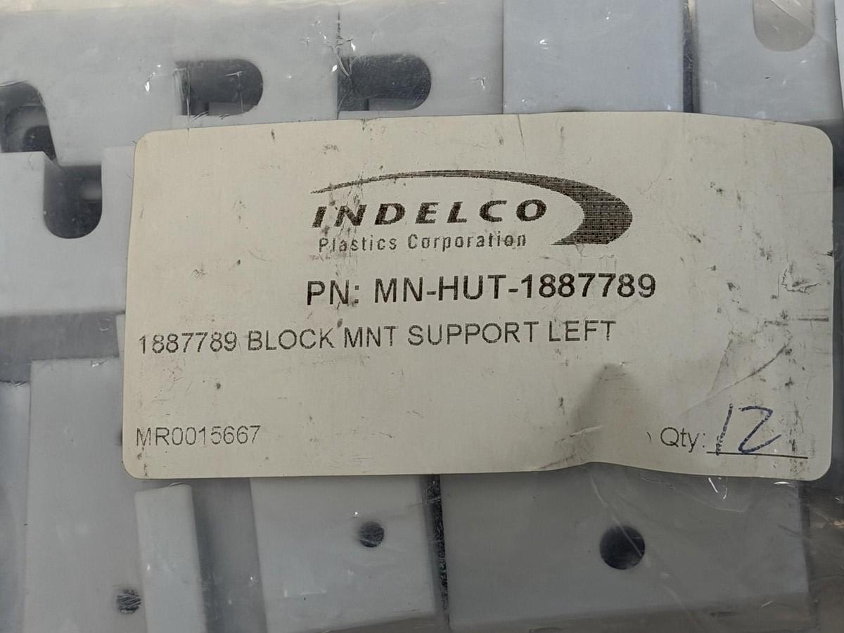 LOT OF 12 NEW INDELCO PLASTICS CORP. MN-HUT-1887789 BLOCK MOUNTS SUPPORT LEFT
