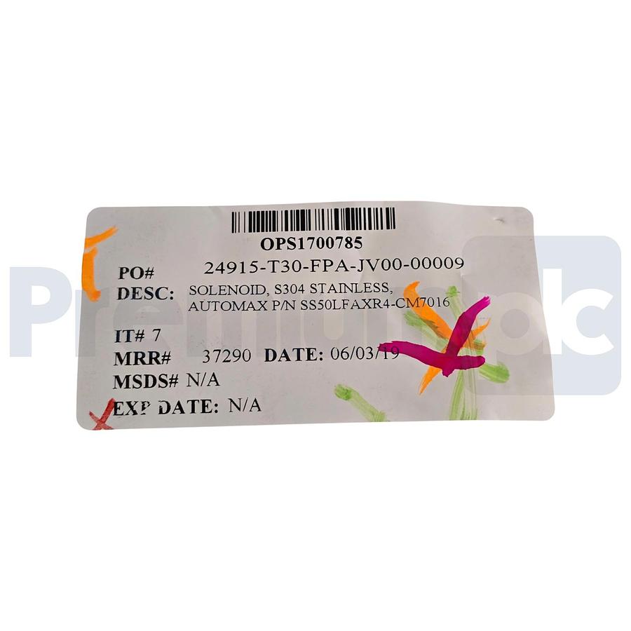 Used Automatic Valve Automax L4505AAWR-DBYS S/S Solenoid Valve 5/2 SS50LFAXR4-CM7016