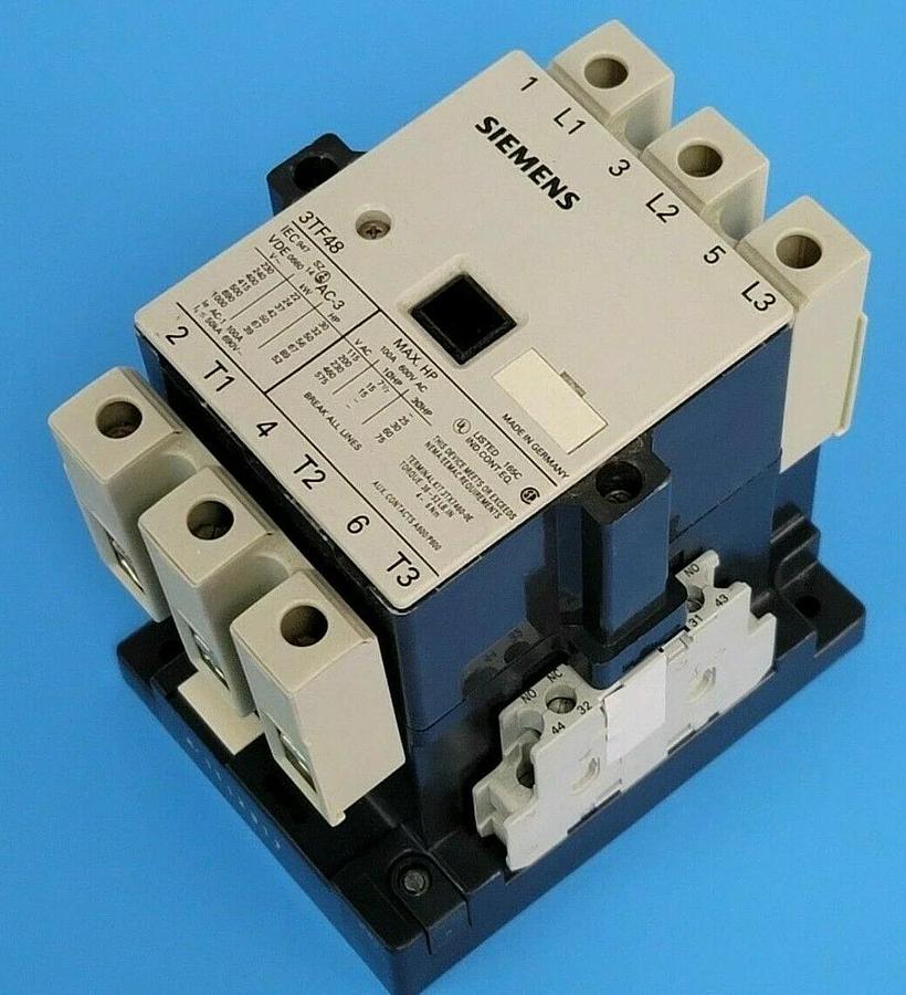 Used SIEMENS 3TF4810A-K6 CONTACTOR 3-POLE 110/120VAC 3TF48