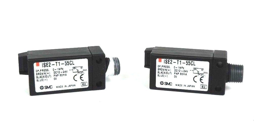 Used LOT OF 2 SMC ISE2-T1-55CL PRESSURE SWITCHES ISE2T155CL, 1/8IN