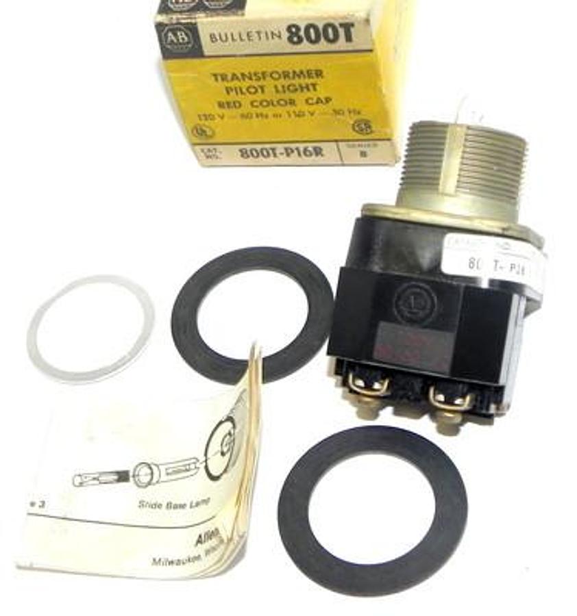 Used NIB ALLEN BRADLEY 800T-P16 TRANSFORMER PILOT LIGHT 800T-P16R SER. B
