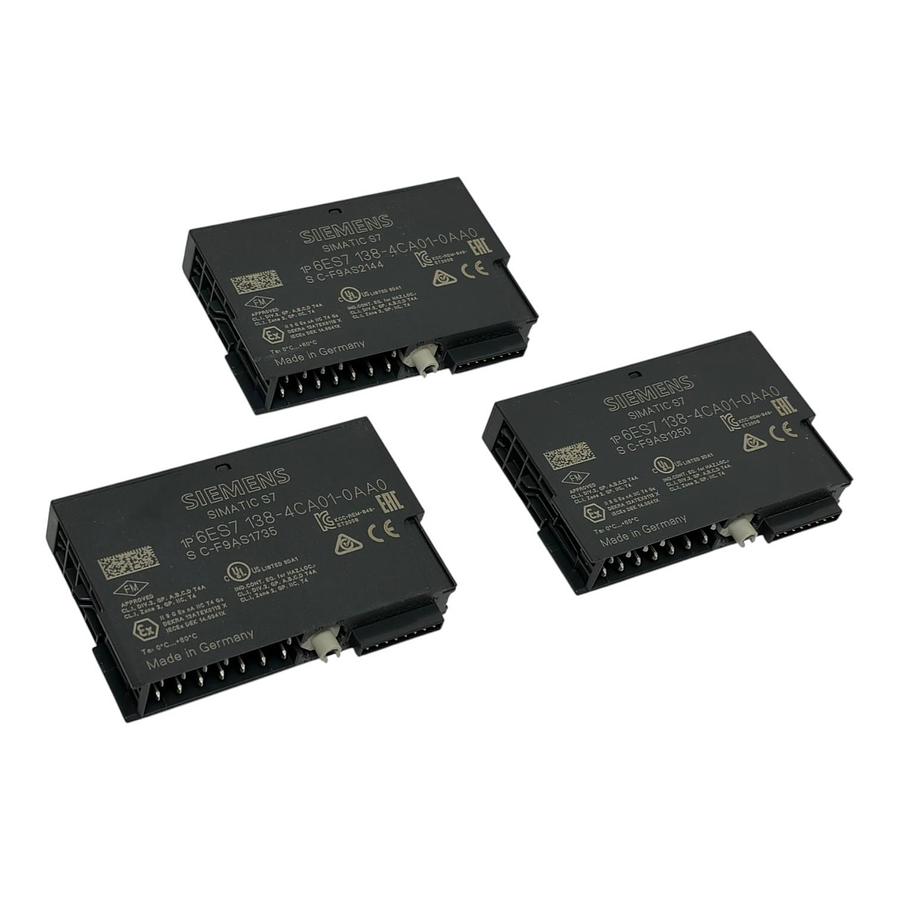 Used Lot of 3 Siemens 6ES7138-4CA01-0AA0 SIMATIC S7 ET200S PM-E DC24V Power Module