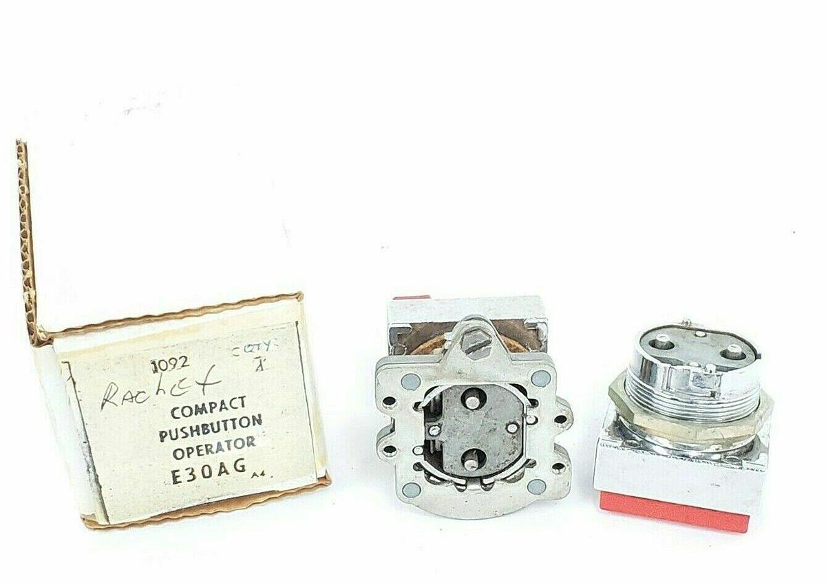 Used (2) EATON CUTLER-HAMMER E30AG COMPACT PUSHBUTTON OPERATORS SER. A4 (INCOMPLETE)