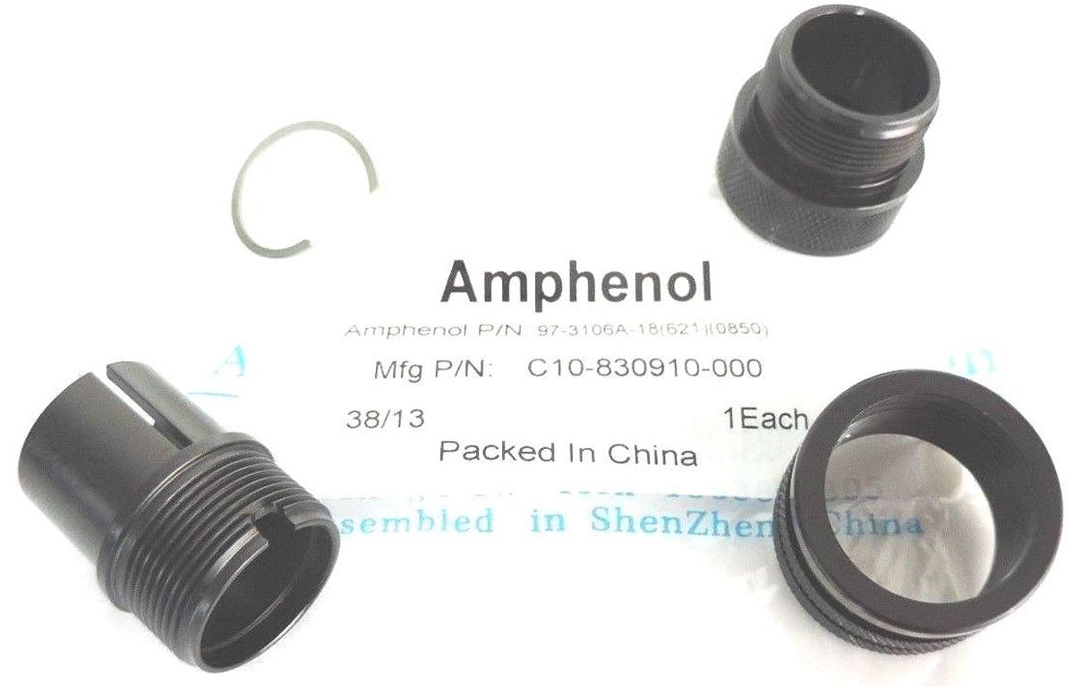 Used NEW AMPHENOL 97-3106A-18 CONNECTOR SHELL ONLY METAL CIRCULAR OLIVE C10830910000