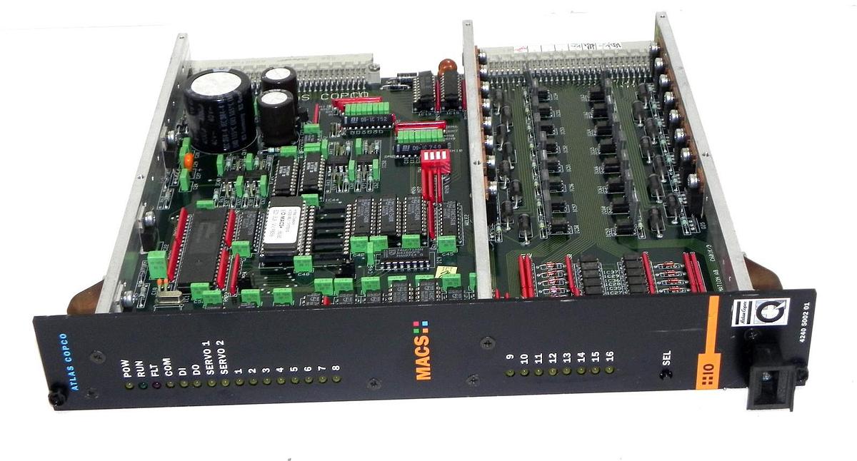 Used ATLAS COPCO 4240 5002 01 I/O CONTROLLER MODULE W/ LED INDICATORS 4240500201