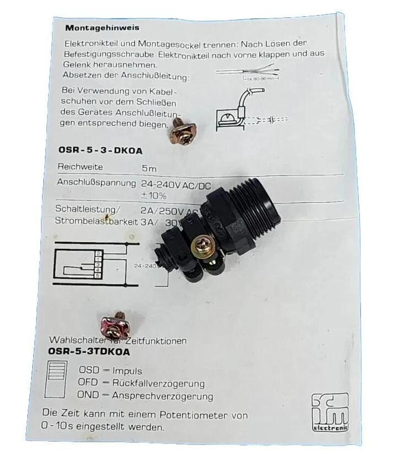 Used NIB IFM EFECTOR OSR-5-3TDKOA SUNX PHOTOELECTRIC SENSOR