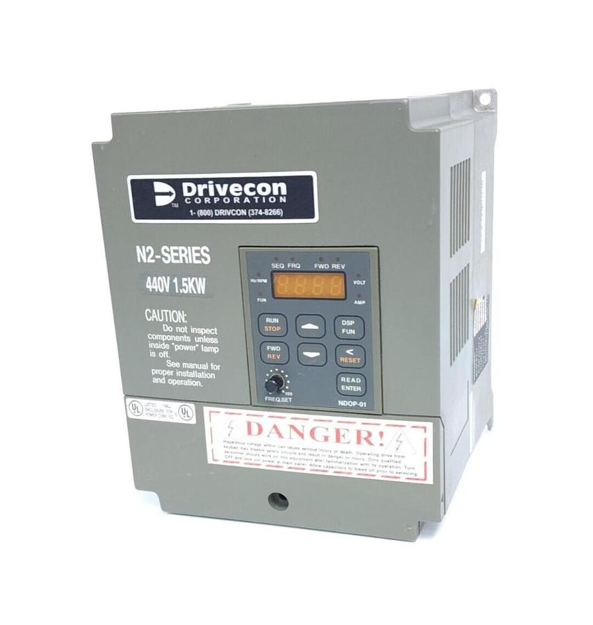 Used DRIVECON VFN2-415-F3 / VFN2415F3 N2 SERIES DRIVE 440V 1.5kW 2.9kVA