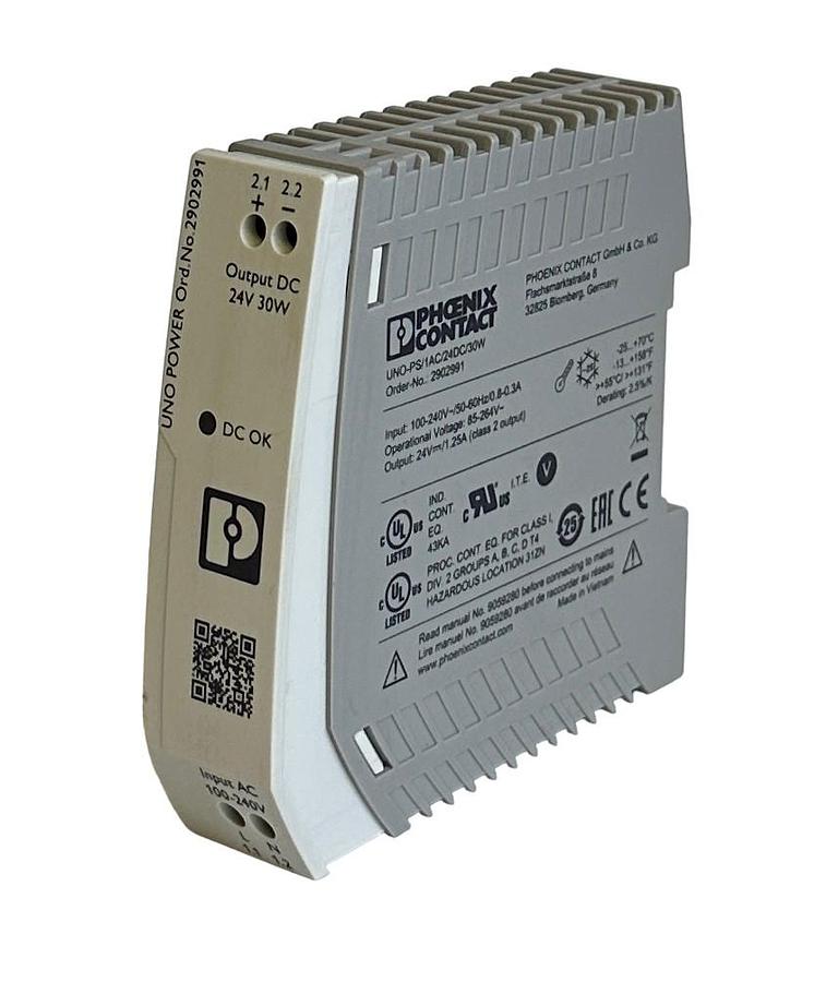 NEW PHOENIX CONTACT UNO-PS/1AC/24DC/30W / 2902991 UNO POWER SUPPLY 100-240V