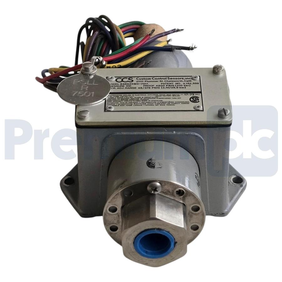 Used CCS Custom Control Sensors 646GZEM3-7011 Dual-Snap Ex Pressure Switch 45-375PSIG
