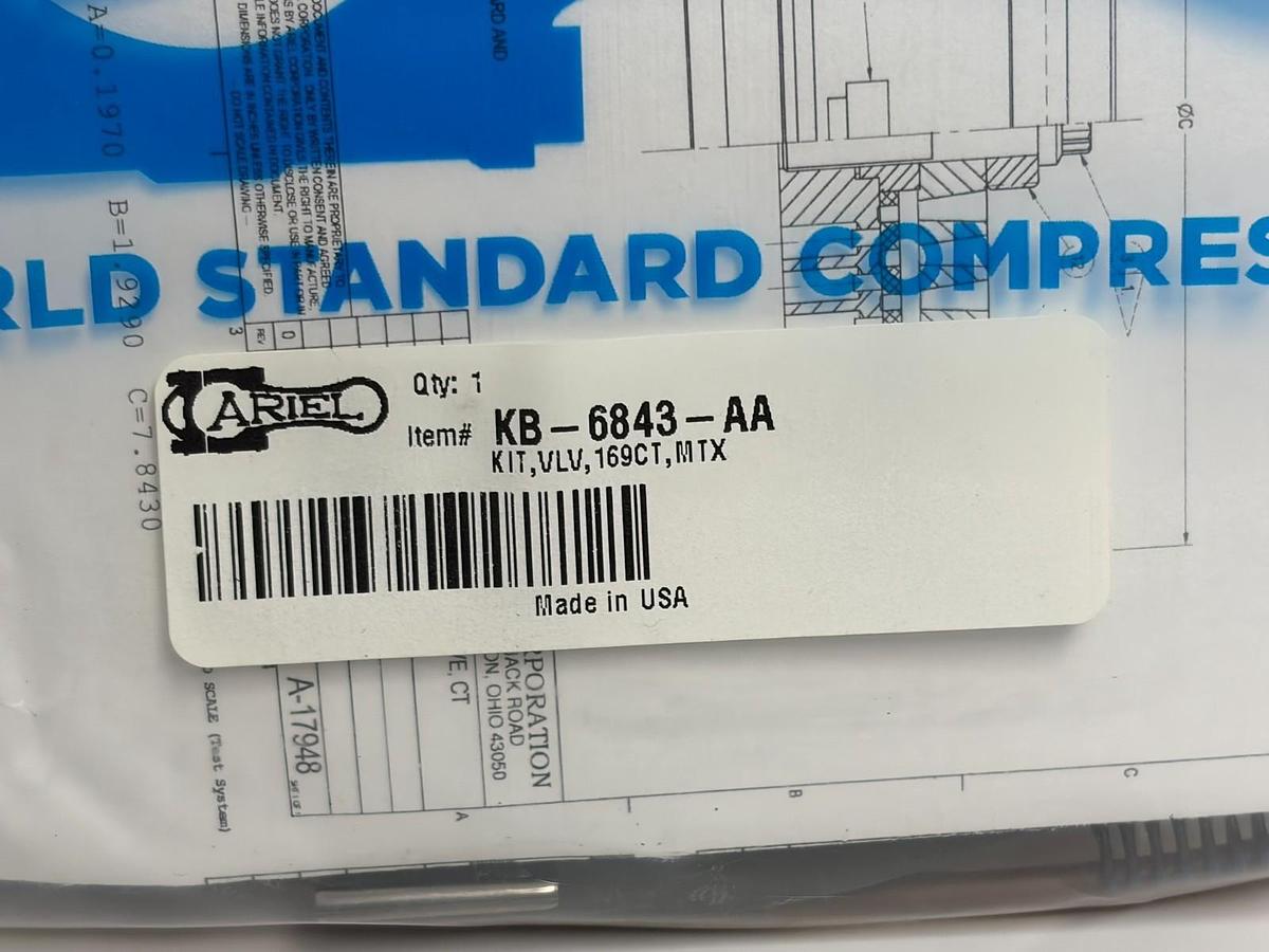 Ariel KB-6843-AA Compressor Valve Kit 169CT MTX OEM Rebuild Kit New