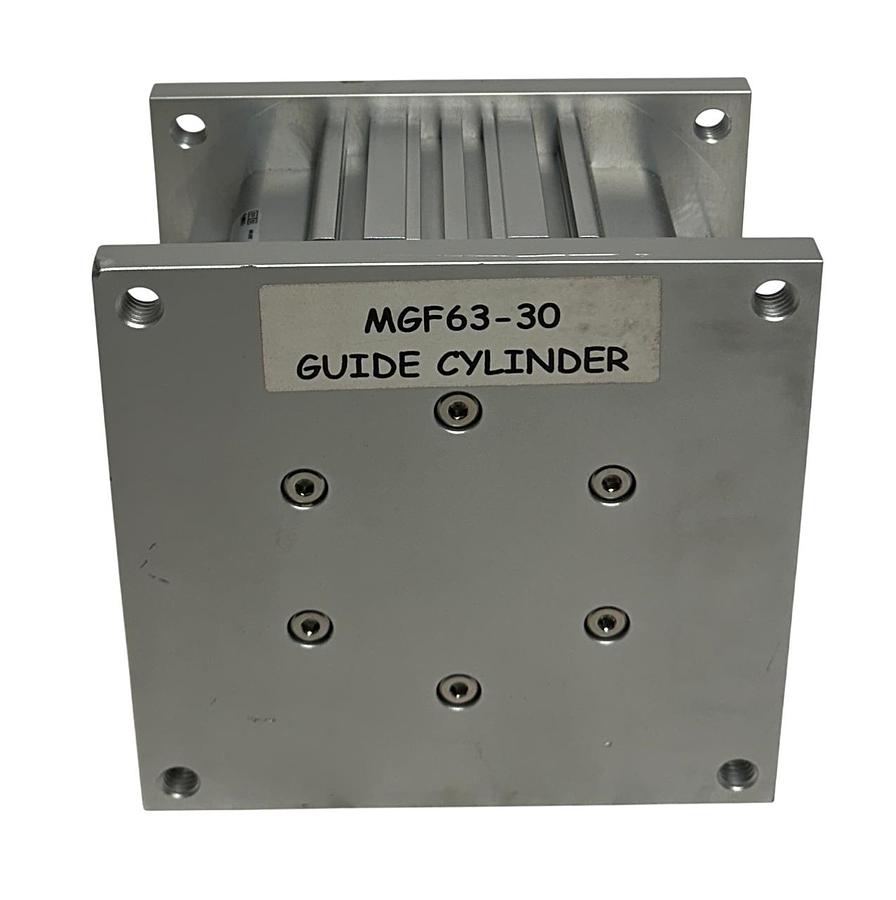 Used SMC MGF63-30 / MGF6330 PNEUMATIC COMPACT GUIDE CYLINDER SERIES MGF 63mm NSNP