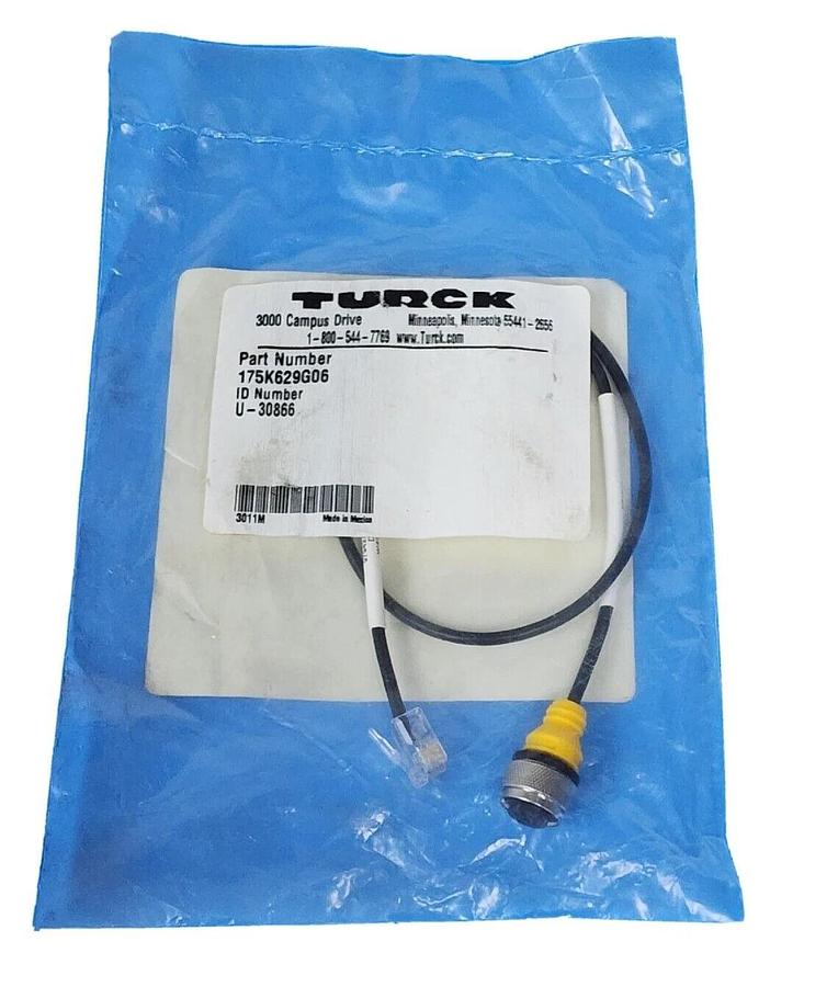 Used NEW TURCK 175K629G06 CORDSET ID NO. U-30866