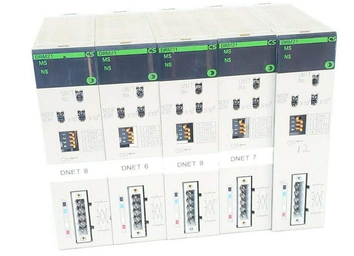 Used LOT OF 5 OMRON CS1W-DRM21 DEVICENET UNITS 24VDC .5W CS1WDRM21
