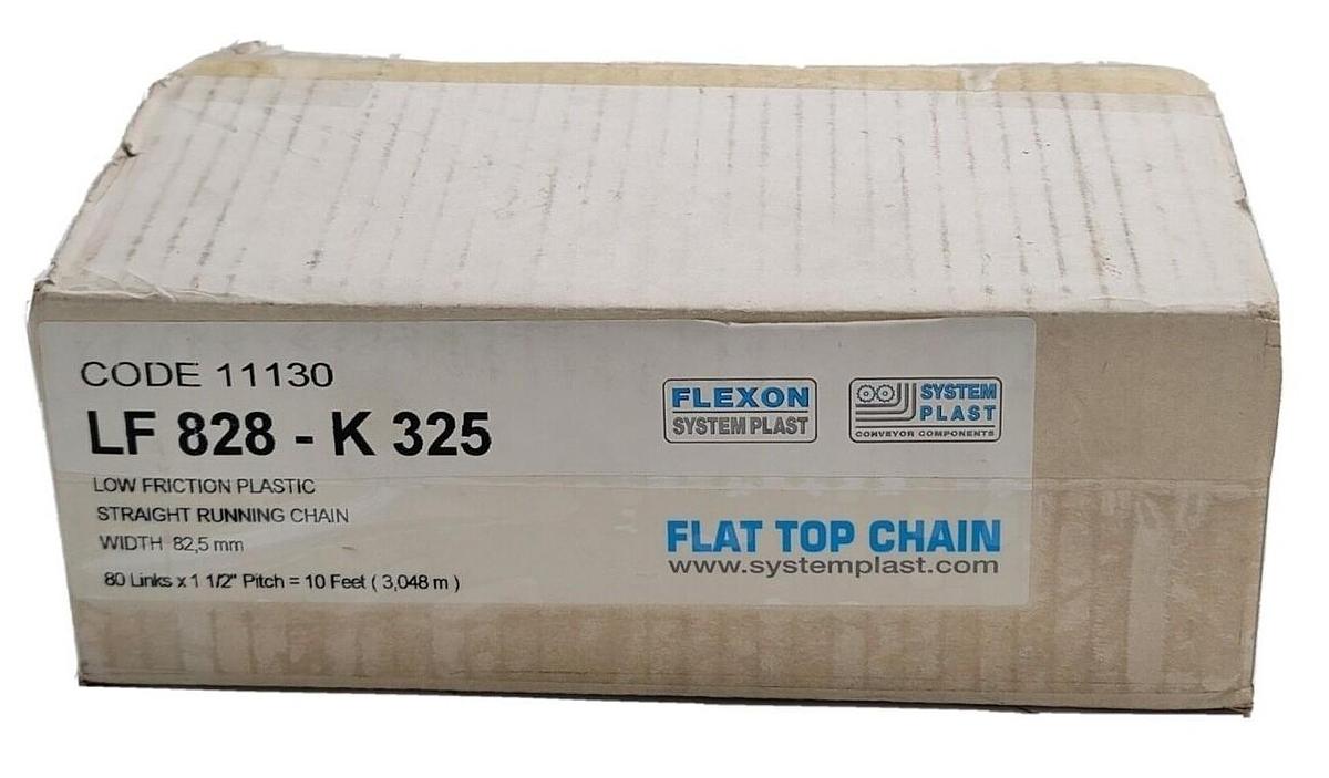 NEW FLEXON SYSTEM PLAST LF 828-K 325 LOW FRICTION CHAIN 10FT 80 LINKS 11130
