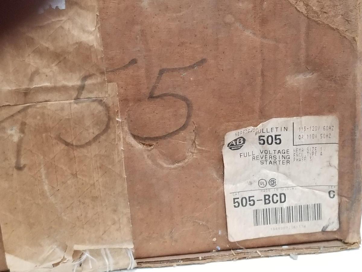 Used NIB ALLEN BRADLEY 505-BCD REVERSING STARTER SER. C, 505-BOD CB236 115-120V 60HZ