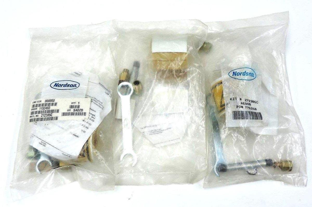 Used LOT OF 3 NEW NORDSON 272385C ADAPTER KITS