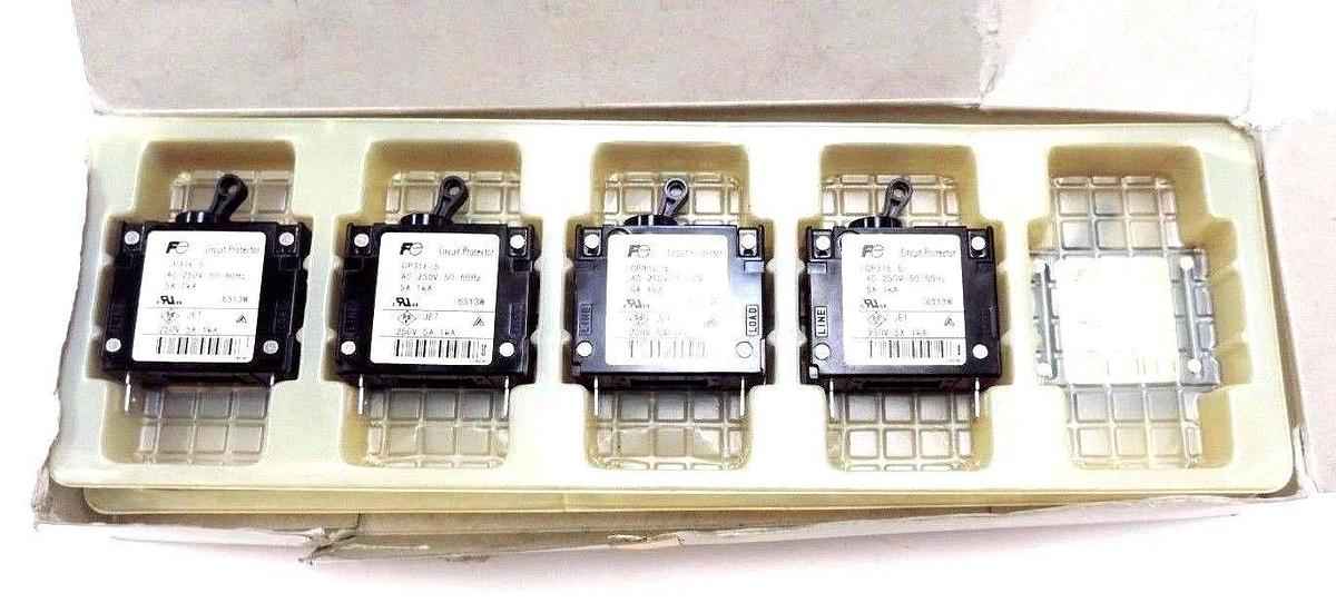 LOT OF 9 NIB FUJI CP31E/5 CIRCUIT BREAKER 250V, 50/60HZ, 5A, 1KA, CP3135